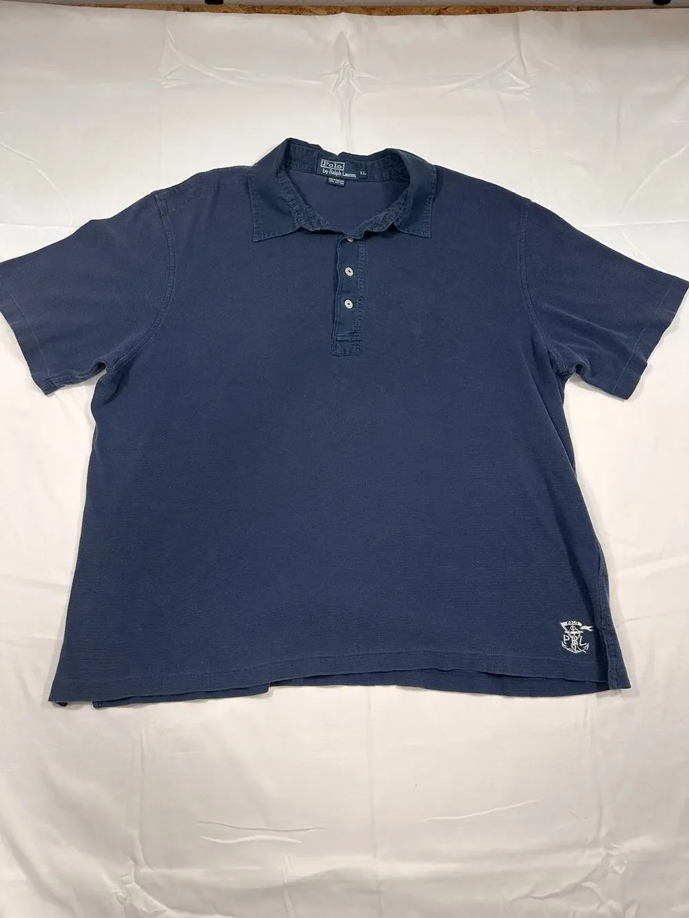 Polo Ralph Lauren Polo Blue Mesh Size Xl PRL Embroidered Crest 100% Cotton